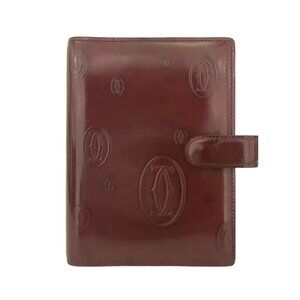 CARTIER Burgundy  Patent Leather Agenda/Notebook Cover #1390